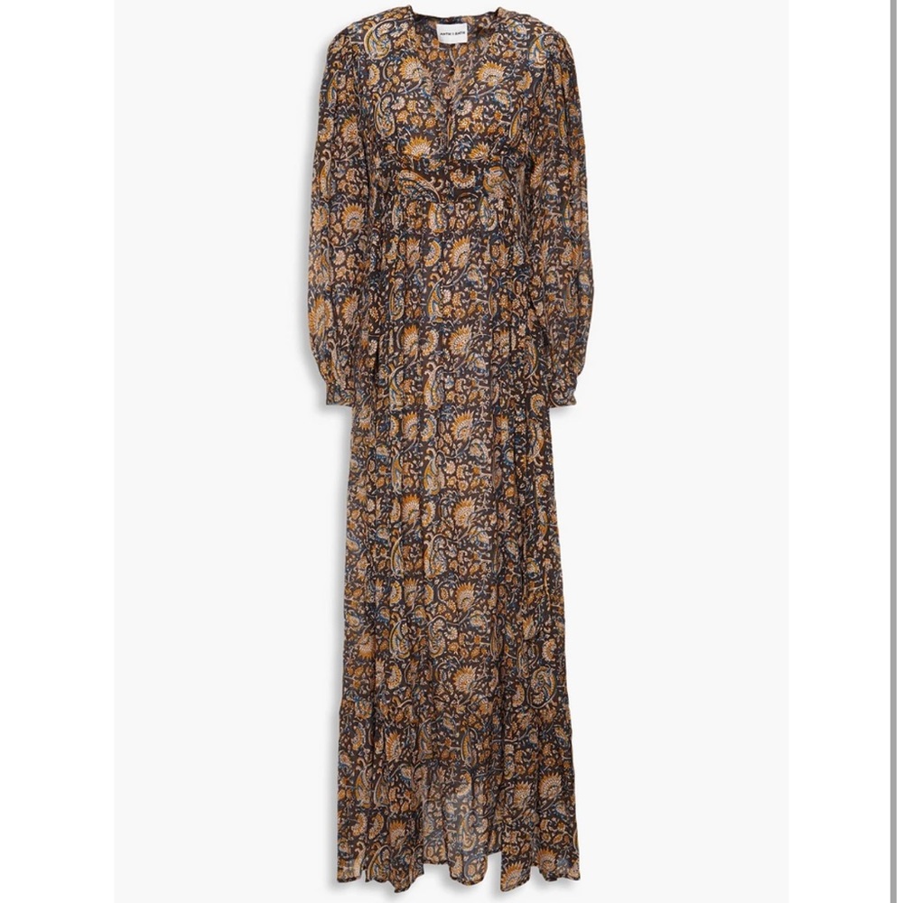 ANTIK BATIK #frenchstyle Bohemian Boho 
Khero gathered printed voile maxi dress